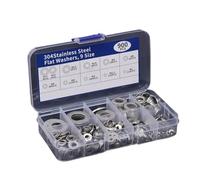 900 Uds arandela de acero inoxidable junta sellado Metal M2 .5 M3 M4 M5 M6 M8 M10 M12 arandelas planas anillos juntas kits surtidos para Tornillos y Pernos Roscados