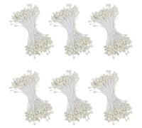 900 unidades limpiador de pipas de flores estambres blanco crema, mini cabezas dobles estambres artificiales, estambres artificiales, flores artificiales, tallos de flores artificiales pistil para