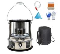 9000 BTU estufa de parafina Tanque de 4,6L estufa de parafina para interior Calefacción de emergencia sin electricidad Calentador para camping, garaje, hogar y emergencias.,Off-white-completeset