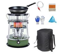 9000 BTU estufa de parafina Tanque de 4,6L estufa de queroseno Calefacción de emergencia sin electricidad Calentador para camping, garaje, hogar y emergencias.,militarygreen-completeset