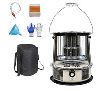 9000 BTU estufa de parafina Tanque de 4,6L estufa queroseno Calefacción de emergencia sin electricidad Calentador para camping, garaje, hogar y emergencias.,Off-white-completeset