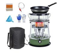 9000 BTU estufas de parafina Tanque de 4,6L estufa queroseno Calefacción de emergencia sin electricidad Calentador para camping, garaje, hogar y emergencias.,militarygreen-completeset