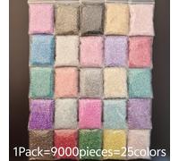 9000 cuentas de vidrio bordadas en 25 colores: negro, y beige, perfectas para hacer joyas, pulseras, ropa y adornos artesanales, un regalo ideal para de la y las fiestas
