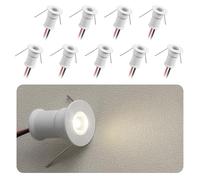 902 Mini-ledspot, 30 graden, DC 12 V, 1 W, geschikt voor boekenkasten, kasten en diverse vitrines, als decoratieve verlichting, geïntegreerde installatie, gedempt licht, met voeding (4000 K, wit)
