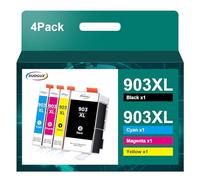 903 Cartuchos de Impresora 903 XL Compatibles para HP 903 Cartuchos de Impresora 903XL Multipack para HP OfficeJet 6950 6951 OfficeJet Pro 6960 6970 6974 (903XL Negro, Cian, Magenta y Amarillo, 4