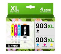 903XL Cartucho Compatible con HP 903 XL 903XL Cartuchos de Tinta 6950 6951 | 903XL Cartuchos de Tinta Multipack para HP OfficeJet 6950, 6951 OfficeJet Pro 6960, 6970, 903 Negro/Cian/Magenta/Amarillo