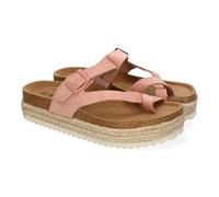 90741 Sandalia de Mujer de Plataforma Tipo Esclava, Material Bio, Forradas de Yute, Comodas y Elegantes, Talon Abierto y Decorada con Hebilla, Ideales para Primavera-Verano Rosa Talla 39