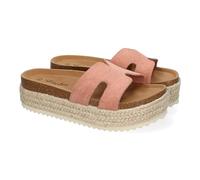90874 Sandalia Planas para Mujer con Piso Bio, Comodas y Elegantes con Detalles en la Pala, Planta Anatomica, Ideales para Primavera Verano. Rosa Talla 36