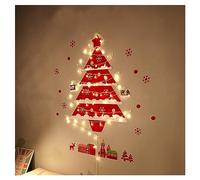 90cm/3 Pies De Alto Árbol De Pared De Rama Iluminado De Navidad 40 Luces Led Blancas Cálidas Colgante con Pilas Decoración De Pared De Navidad Escalera De Madera Dormitorio Sala De Estar