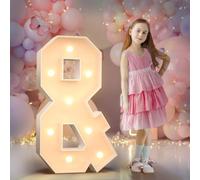 90cm Amarillo Letras Luminosas Decoración Cumpleaños Bautizo Fiesta, Cumpleaños Feliz Letras Decorativas, Letras LED Aniversario de Boda, La Fiesta de las Letras, Letras Luminosas Grandes, Letra &