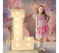 90cm Amarillo Letras Luminosas Decoración Cumpleaños Bautizo Fiesta, Cumpleaños Feliz Letras Decorativas, Letras LED Aniversario de Boda, La Fiesta de las Letras, Letras Luminosas Grandes, Letra L