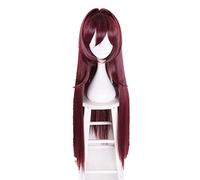 90cm Fate/Grand Order Scathach Anime Cosplay Wig Synthetic Hair Long Straight Wine Red Halloween Costume Play Wigs For Women