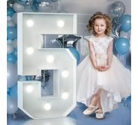 90cm Números Luminosos Grandes Decoración 5 Bautizo Fiesta,Cumpleaños Feliz Letras LED, 5 Aniversario de Boda Feliz Cumpleaños Decoracion, Cecoracion 5 año, Numero 5