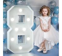 90cm Números Luminosos Grandes Decoración 8 Bautizo Fiesta,Cumpleaños Feliz Letras LED, 8 Aniversario de Boda Feliz Cumpleaños Decoracion, Cecoracion 8 año, Numero 8
