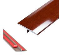 90cm Profilo Di Transizione A T In Alluminio Per Pavimenti - Striscia Soglia Porta E Giunzione Per Laminato, Piastrelle E Parquet(Reddish-brown)