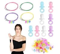 90er Jahre Accessoires Schnullerkette 90er Schnuller Halskette Tattoo Choker Tattoo Kette 90er Wachseil Dekoschnuller Perlenkette Chupete Chupete Kunststoff für 80 90er Mottoparty
