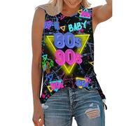 90er Jahre Outfit für Damen Take Me Back to The 90'S Tank Top Vintage Neon 90er Jahre Motto Party Outfit Tops, Negro , 3XL