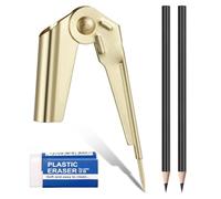 90mm Compás de Trazar de Metal Ajustable Multiuso Set, Herramienta de Compás de Carpintero de Marcado Preciso, Compás de Dibujo con Lápiz Borrador para Dibujo Geometría Carpintería