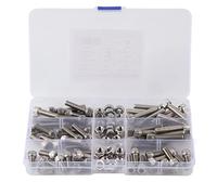 90pcs 1/4-20UNC de Acero Inoxidable Tornillo de la Tapa de la Tapa Hexágono Seis Kit de Canto Kit Tornillo de Tornillo Rango de Rango con Carcasa de Almacenamiento