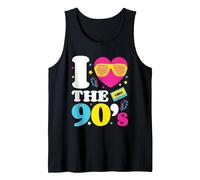 90's 1990's 90's Disfraz Retro para Fiesta de Nostalgia Camiseta sin Mangas, Hombre, Negro, L