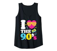 90's 1990's 90's Disfraz Retro para Fiesta de Nostalgia Camiseta sin Mangas, Mujer, Negro, XXL