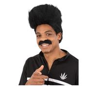 90s High Top Peluca Negra Adultos 1990s Rap Rapero para Disfraz Copete