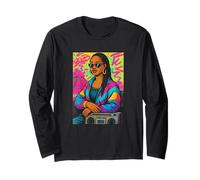 90s Hip Hop Mona Lisa Retro Urban Art Design Manga Larga
