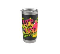 90s HIP HOP OLD SCHOOL 90s HIPHOP GRAFFITI VIEJA ESCUELA 90 Vaso térmico de acero inoxidable de doble pared
