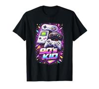 90's Kid Retro Gaming Controladores Nostalgia Gamer Design Camiseta