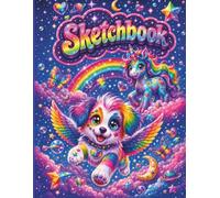 90s Neon Magic Sketchbook: Vintage Retro Aesthetic Blank Drawing Pad | Cute Pastel Pop Art, Rainbow Cheetah & Electric Cosmic Pattern | Large 8.5x11 Notebook for Teens and Adults