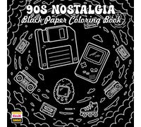 90s Nostalgia Black Paper Coloring Book: Retro Everyday Scenes with Dark Background Pages, Cozy Spaces, and Classic 90s Memories