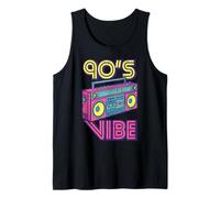 90s Vibe Boom Box Radio Retro Music Lover Hombres Mujeres Niños Camiseta sin Mangas