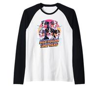 90s Vintage Australian Shepherd Aussie Dog Camiseta Manga Raglan