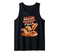 90s Vintage Bacon Cheeseburger Pizza Slice Fast Food Pizzas Camiseta sin Mangas