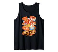 90s Vintage Buffalo Chicken Pizza Slice Fast Food Pizzas Camiseta sin Mangas