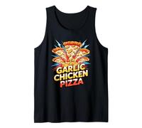 90s Vintage Garlic Chicken Pizza Slice Fast Food Pizzas Camiseta sin Mangas