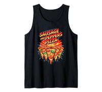 90s Vintage Sausage And Peppers Pizza Slice Fast Food Pizzas Camiseta sin Mangas