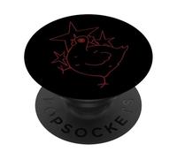 90s Y2K Crazy Scary Chicken Hen Tiene Miedo bajo un Cielo Estrellado PopSockets PopGrip Adhesivo