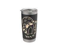 90s Y2K Creepy Raccoon Evil Laugh Under the Moon Vaso térmico de acero inoxidable de doble pared