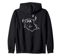 90s Y2K Cute Dog está Emocionado bajo el Cielo Estrellado Sudadera con Capucha