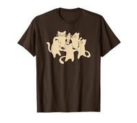 90s Y2K Cute Tomcats y Gatos Bailando Alrededor de un pez Camiseta