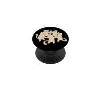 90s Y2K Cute Tomcats y Gatos Bailando Alrededor de un pez PopSockets PopGrip Adhesivo