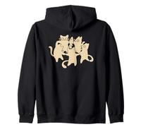 90s Y2K Cute Tomcats y Gatos Bailando Alrededor de un pez Sudadera con Capucha