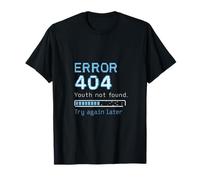 90s Y2K Error 404 Juventud no encontrada Glitch Art Camiseta