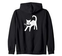 90s Y2K Lindo Gato juguetón Tomcat con Cuchillo Sudadera con Capucha