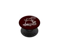 90s Y2K Perezoso Gordito Gato Tomcat Hambriento Después De Pescado PopSockets PopGrip Adhesivo
