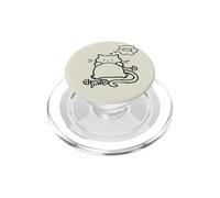 90s Y2K Perezoso Gordito Gato Tomcat Hambriento Después De Pescado PopSockets PopGrip para MagSafe