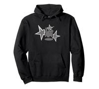 90s Y2K Scary Cat Tomcat está asustado bajo Big Stary Sudadera con Capucha
