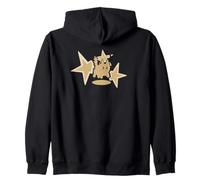 90s Y2K Scary Tomcat Cat está asustado bajo Big Stary Sudadera con Capucha