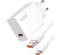 90W Cargador para mi, Cargador HyperCharge + Cable USB C 6A 1 m para mi 15/14/13 Ultra, co X7 Pro/F6, mi K80/Note 13 Pro 5G, Adaptador Turbo Charge 67W/45W/33W, Carga Rápida USB-C
